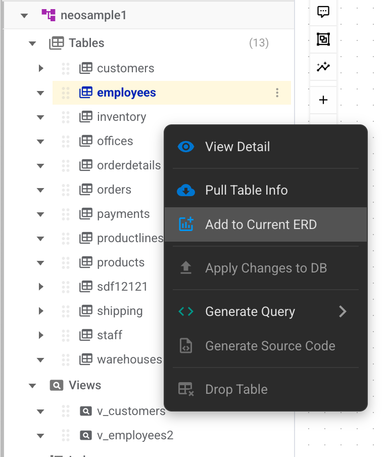 Add via Context Menu