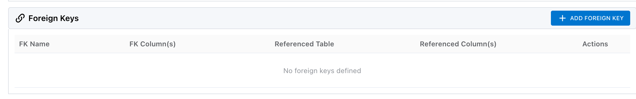 Check Foreign Keys Section