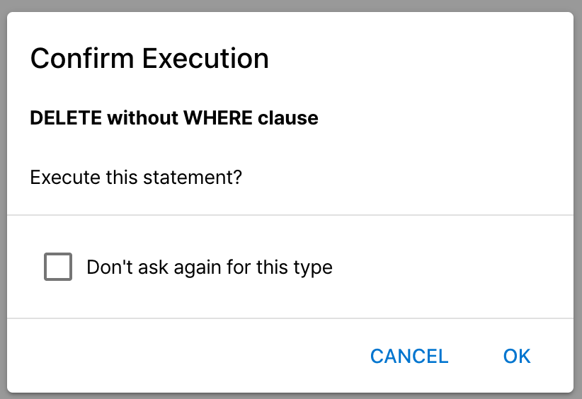 Pre-Execution Confirmation Dialog
