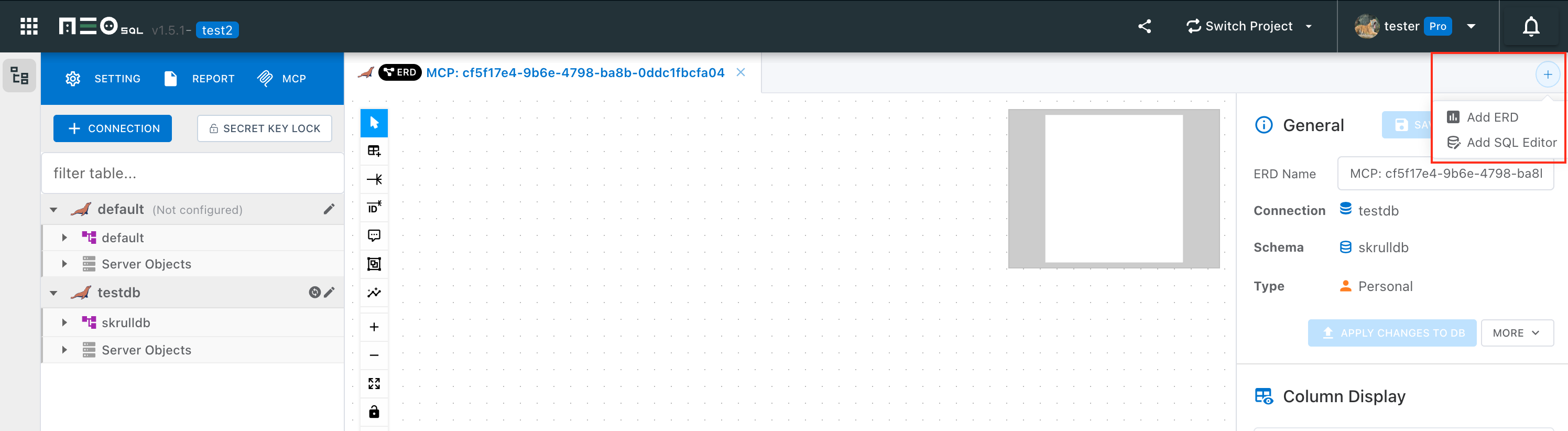 "+" Button in the Top Tab Area