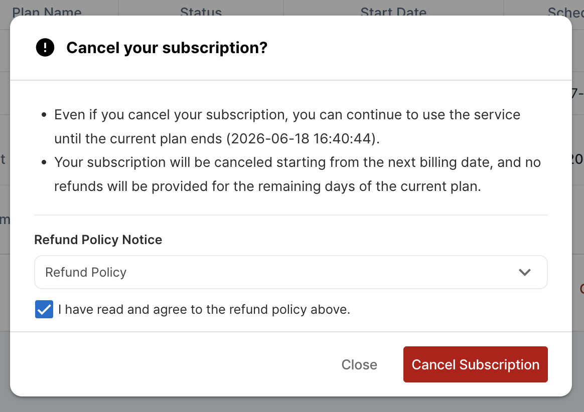 Confirmation modal