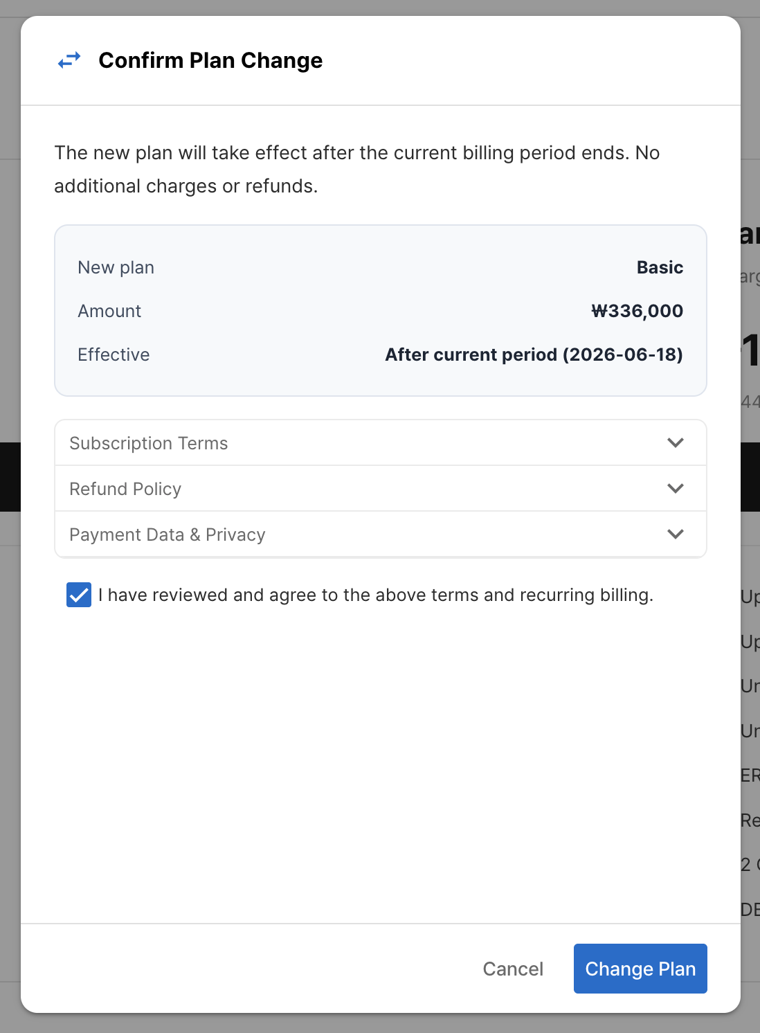 Confirmation modal