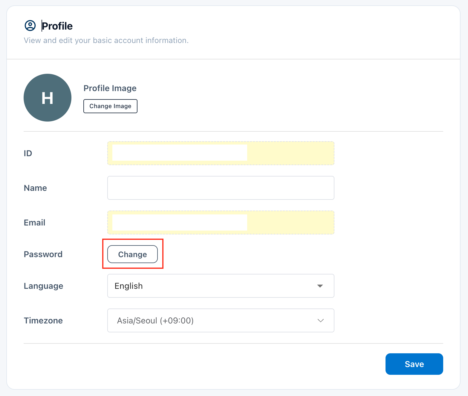 Click Change Password