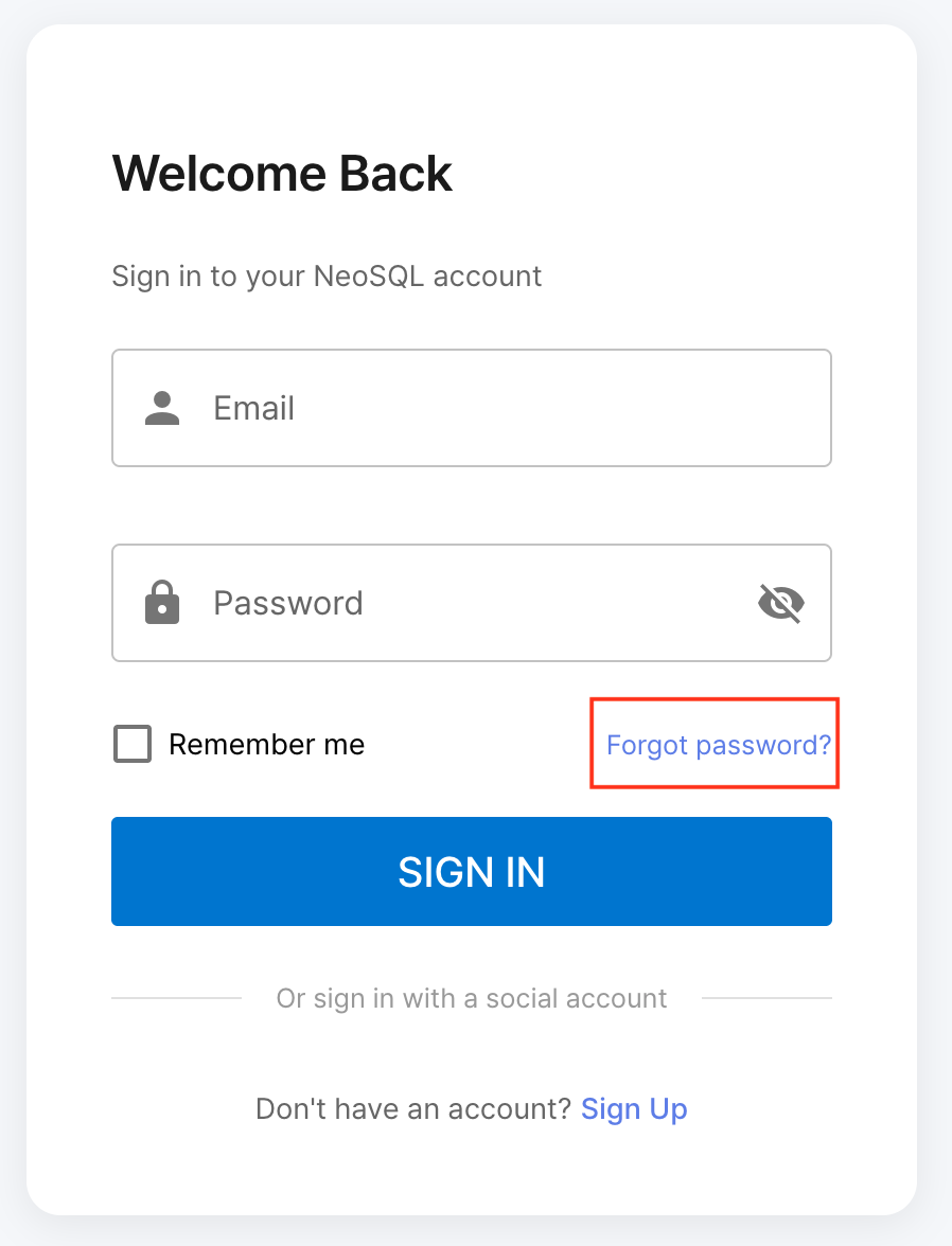 Go to Forgot Password