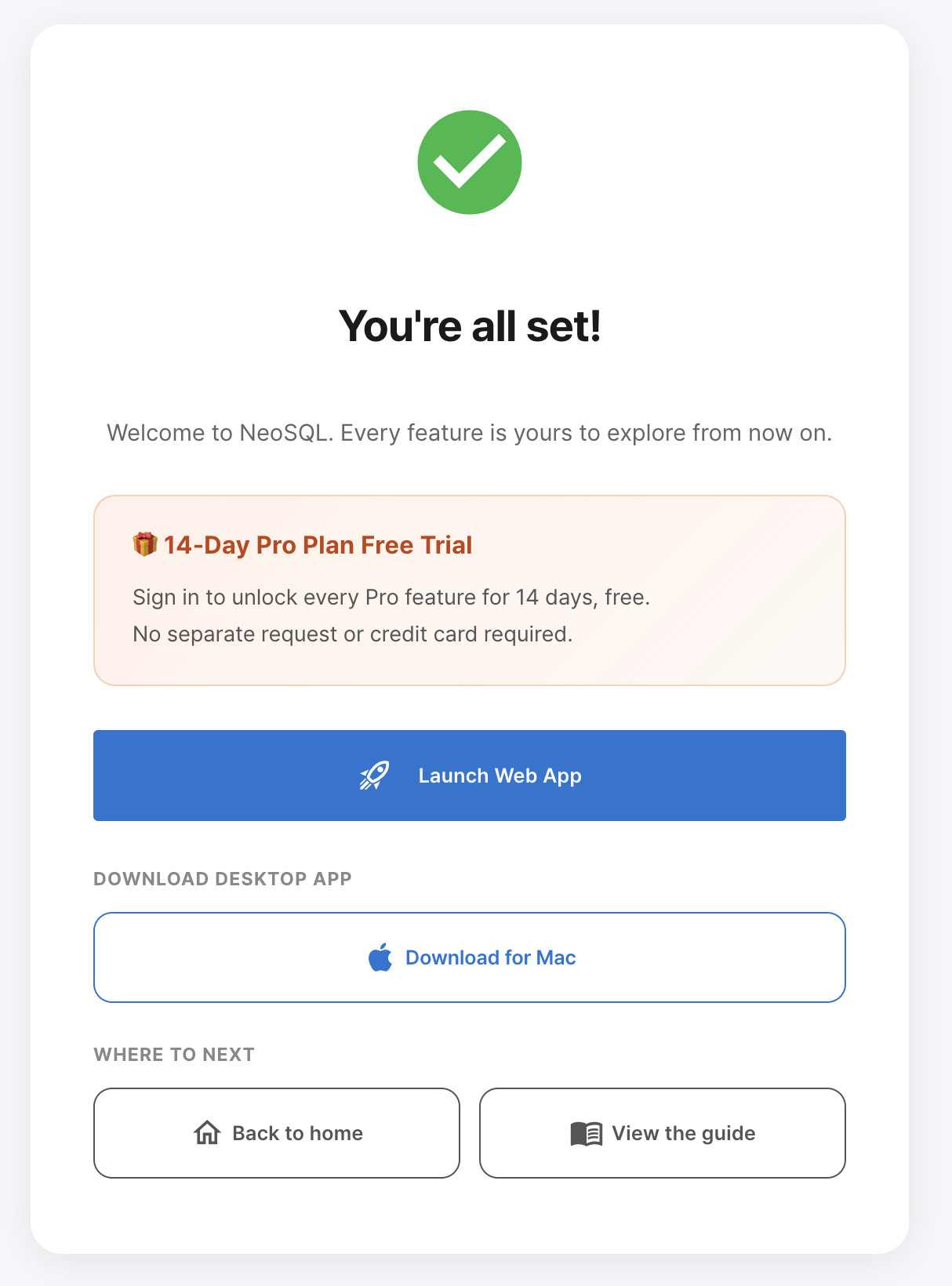 Sign Up Complete