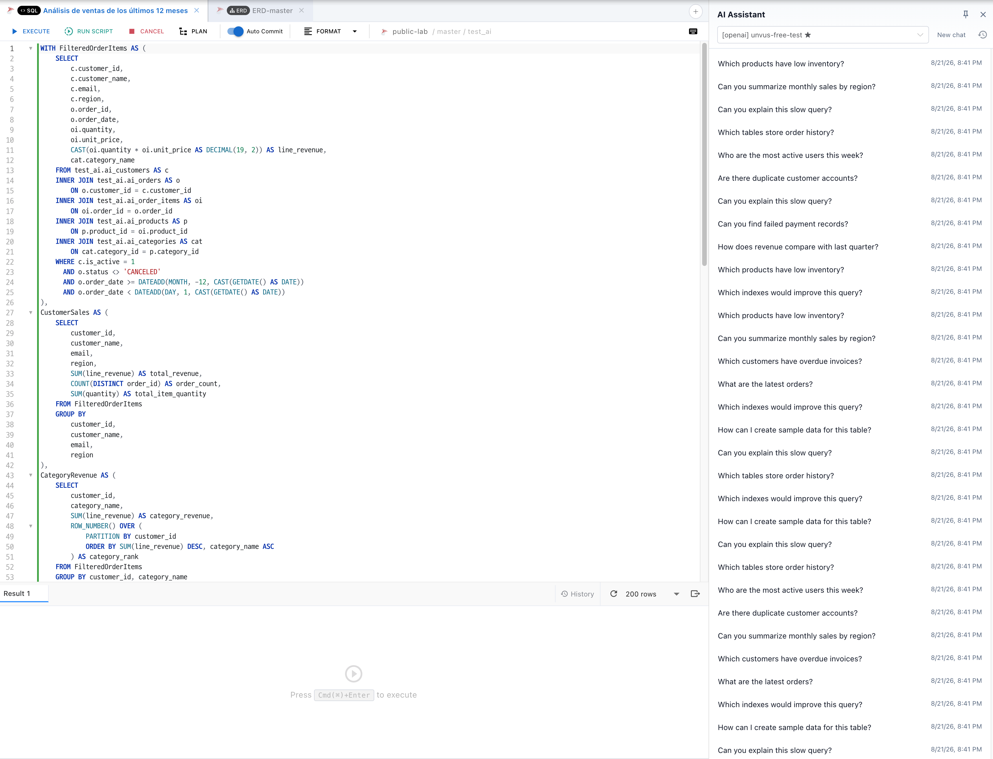 Renaming and selecting multiple conversations in AI Chat history