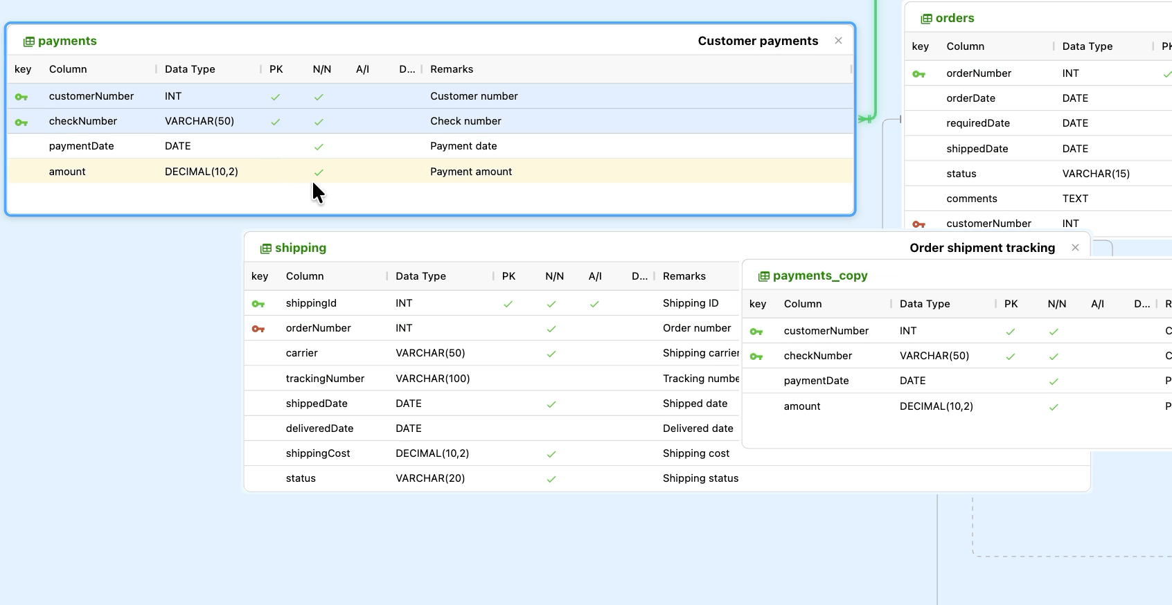 Copy / Paste Tables & Columns