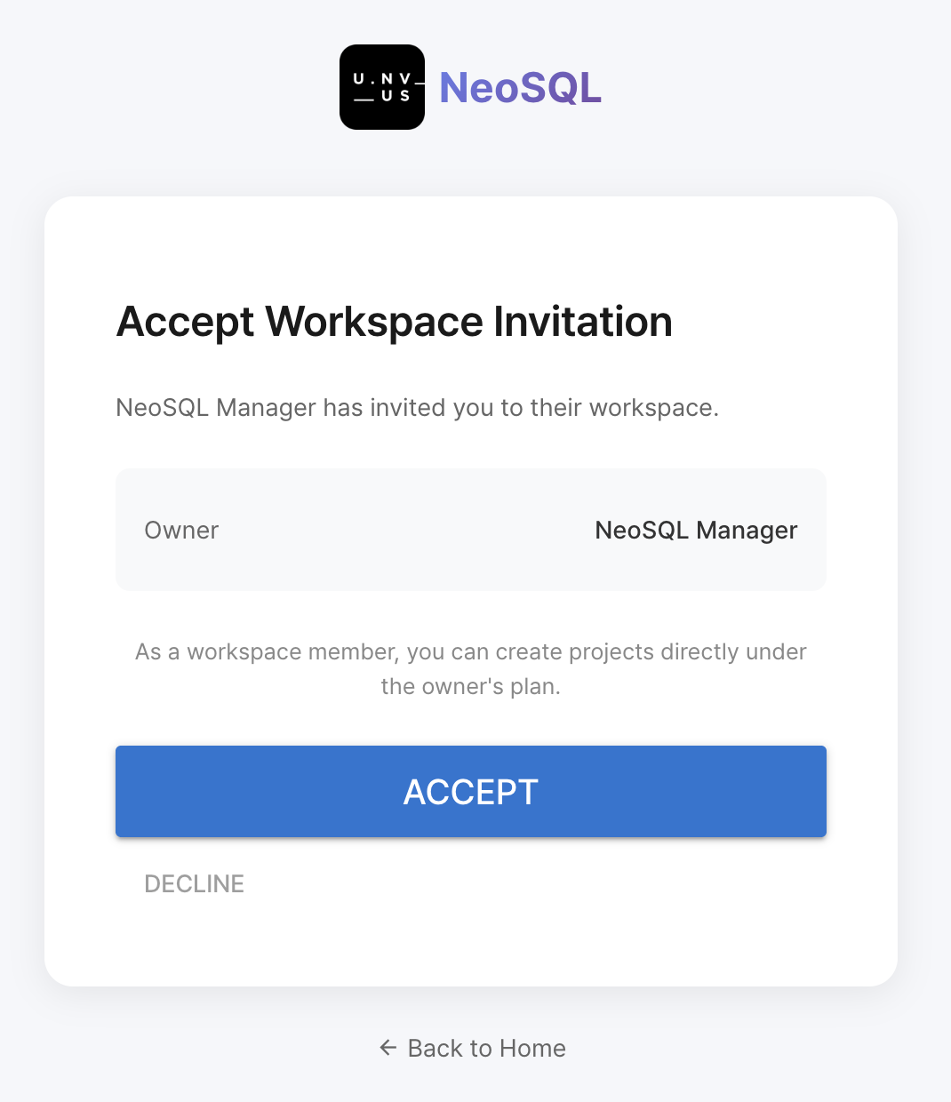 Accept the invitation