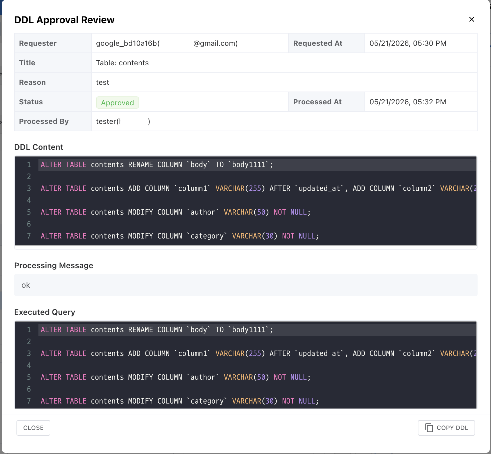 Approve / Reject / History Tracking