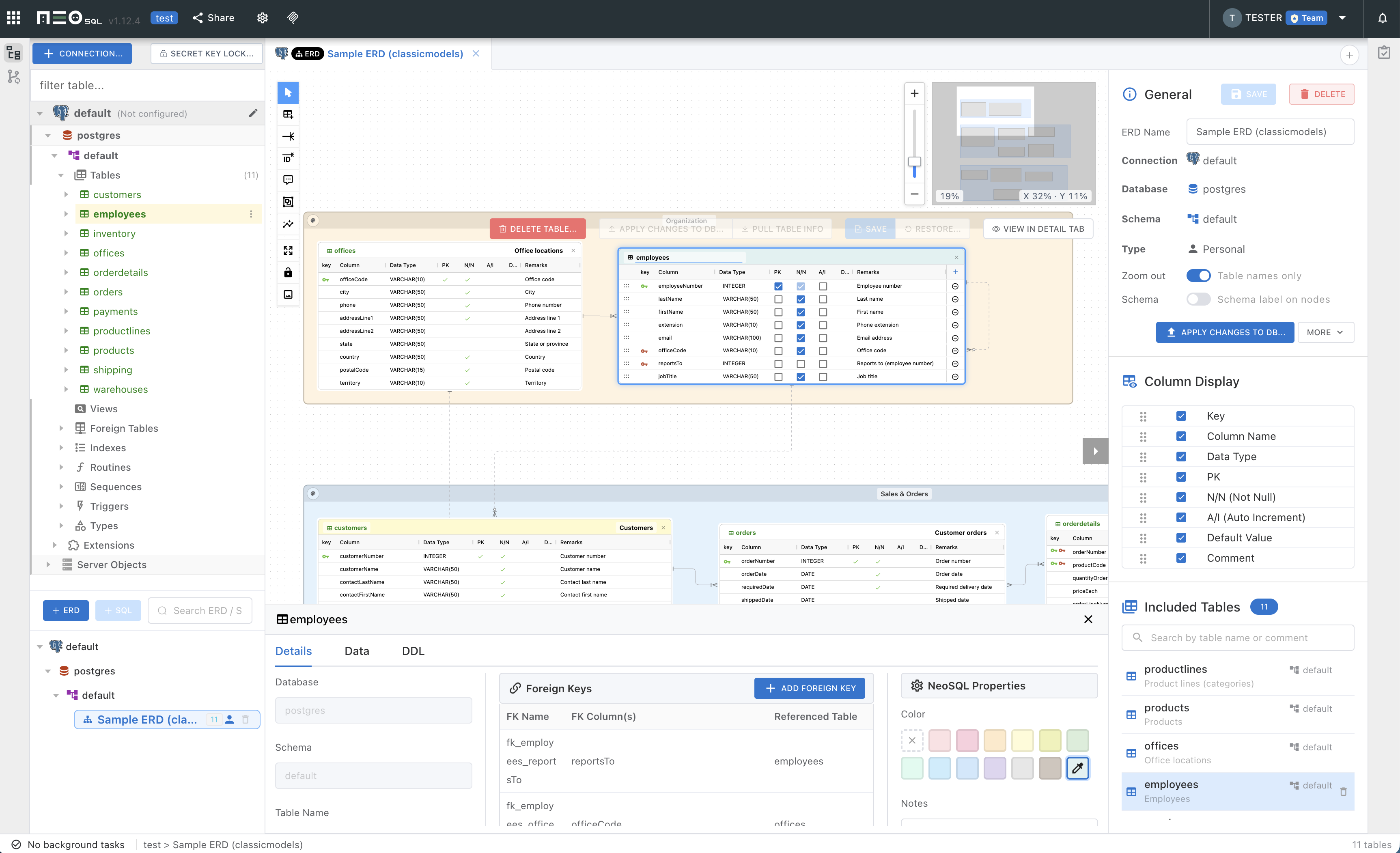 To draw your own — start a project with the sample ERD option